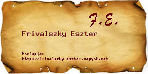 Frivalszky Eszter névjegykártya